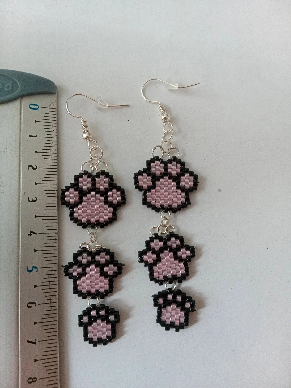 Pendientes "Patas de gato" en perlas Miyuki delica – photo 4